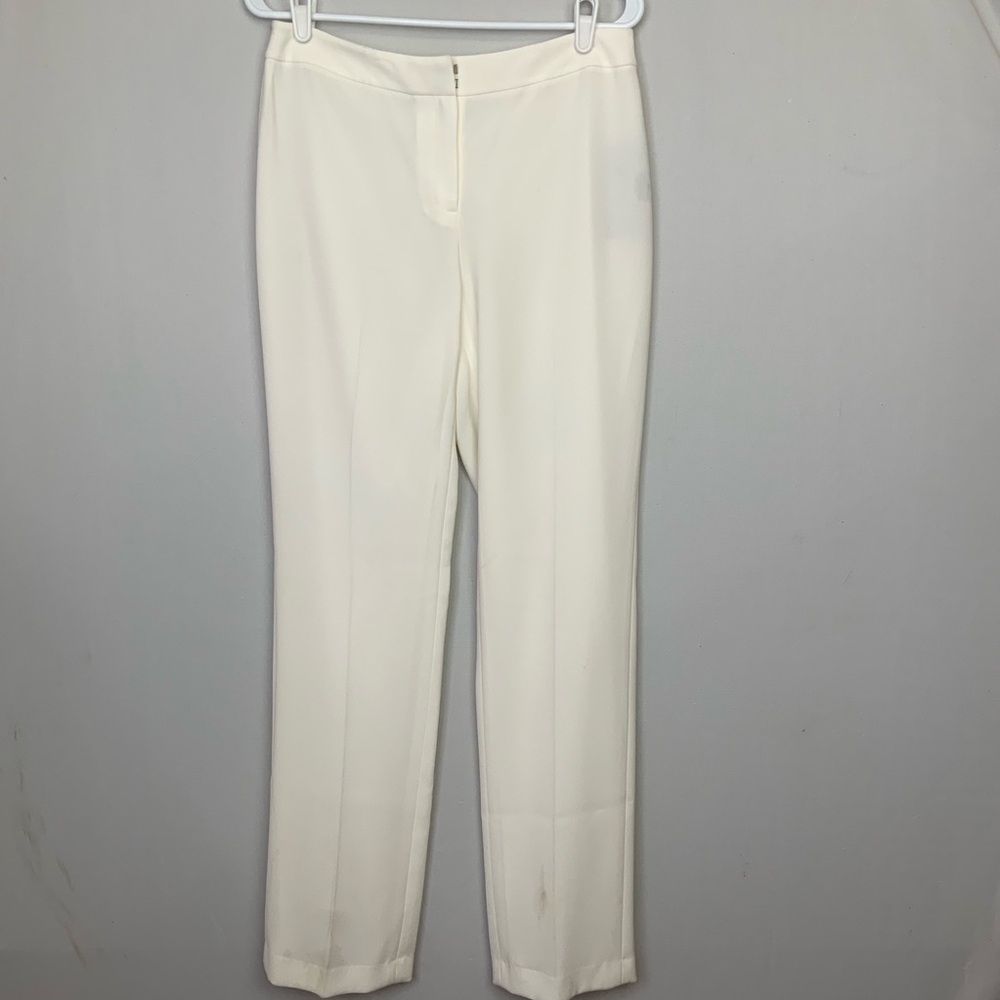 NWT Lafayette 148 NY Sz 6 Barrow Cloud Cream Off‎ White Trouser Dress Pants READ
